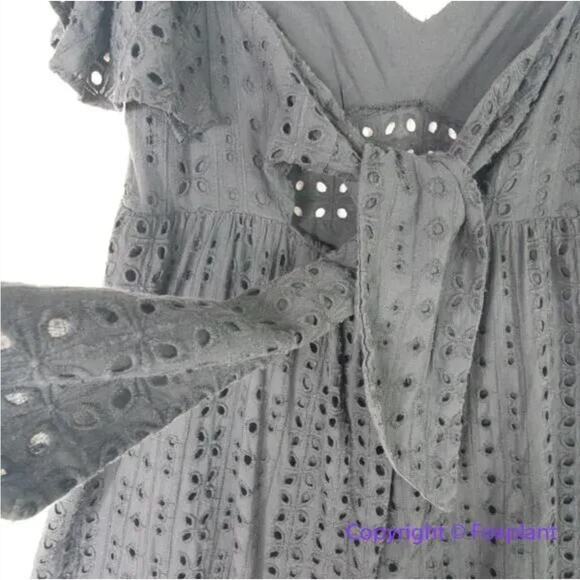 New! Eloquii Eyelet Dress With Sheer Detail black , size 28 - Picture 9 of 13